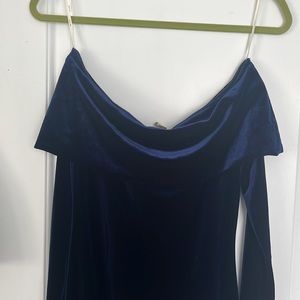 Navy blue velvet dress